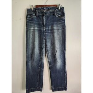 Nautica Womens Medium Wash Straight Leg Stretch Denim Jeans Blue Size 8